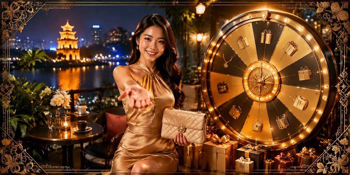 Bàn roulette trực tuyến với bối cảnh cà phê đặc trưng Hà Nội về đêm