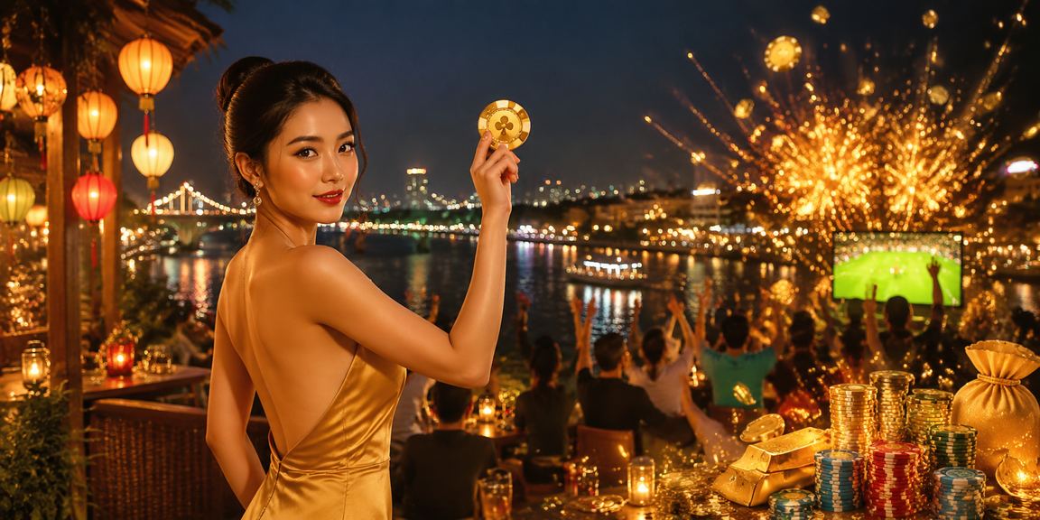 Màn hình jackpot phát sáng trong không gian giải trí casino trực tuyến Việt Nam